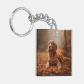 Cocker Spaniel in Herfstbladeren Herfst Inspire Sleutelhanger (Voorkant Links)