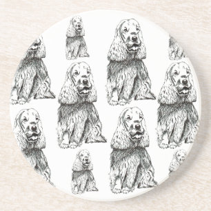 COCKER SPANIEL INGLÉS. PATROON ZANDSTEEN ONDERZETTER