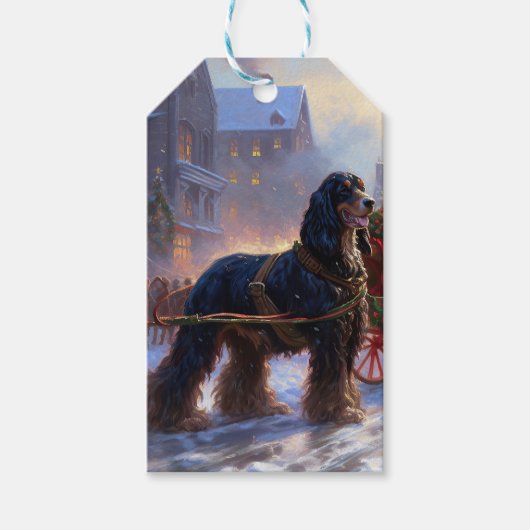 Cocker Spaniel Kerst Feestelijke Periode Cadeaulabel (Voorkant)