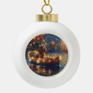 Cocker Spaniel Kerst Feestelijke Reis Keramische Bal Ornament