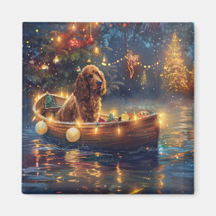Cocker Spaniel Kerst Feestelijke Reis Magneet