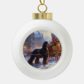 Cocker Spaniel Kerst Feestelijke Tijd Keramische Bal Ornament (Voorkant)