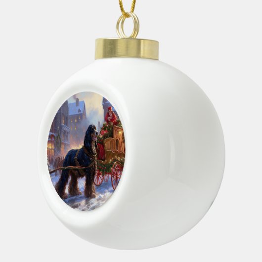 Cocker Spaniel Kerst Feestelijke Tijd Keramische Bal Ornament (Rechts)