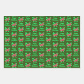 Cocker Spaniel Kerst Hond & Groene Boog 3 kleuren Inpakpapier Vel (Voorkant 2)