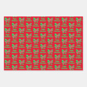 Cocker Spaniel Kerst Hond & Groene Boog 3 kleuren Inpakpapier Vel (Voorkant)