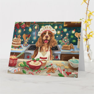 Cocker Spaniel Kerstbakken: Festieve Kerstmis Kaart