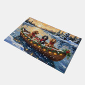 Cocker Spaniel Kerstboot Vakantie Deurmat (Schuin)