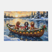 Cocker Spaniel Kerstboot Vakantie Deurmat (Voorkant)