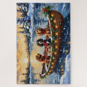 Cocker Spaniel Kerstboot Vakantie Legpuzzel (Verticaal)