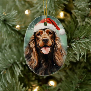 Cocker Spaniel Kerstborstel schilderen kunstwerk Keramisch Ornament