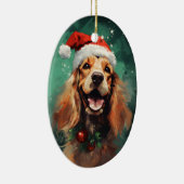 Cocker Spaniel Kerstborstel schilderen kunstwerk Keramisch Ornament (Rechts)