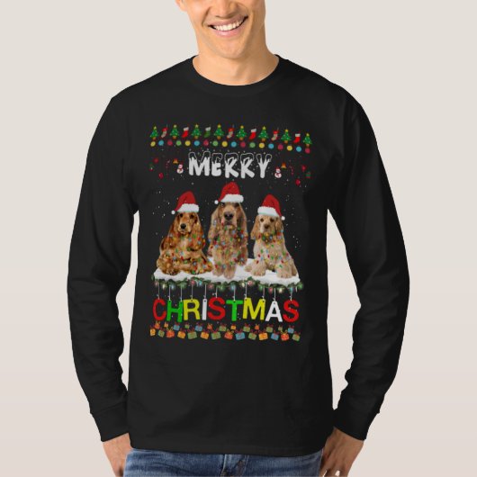Cocker Spaniel kerstcadeau T-shirt (Voorkant)