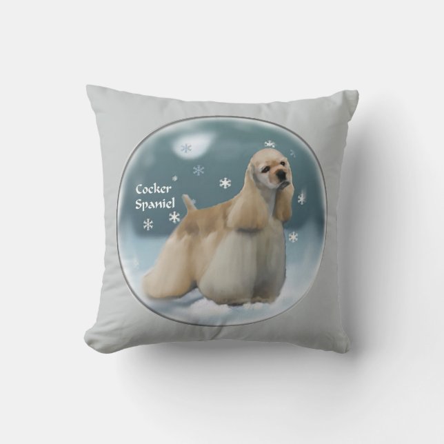 Cocker Spaniel Kerstcadeaus Kussen (Voorkant)