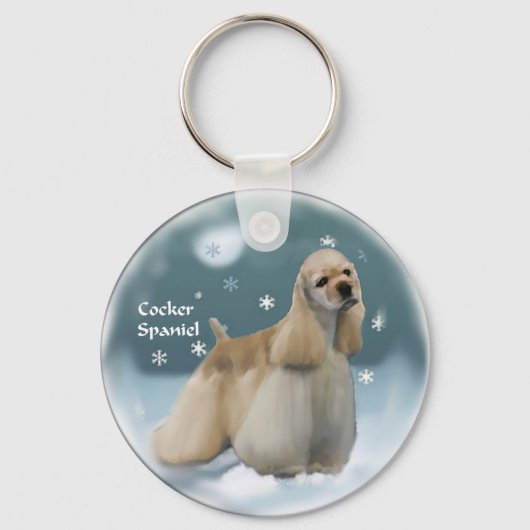 Cocker Spaniel-kerstcadeaus Sleutelhanger (Voorkant)