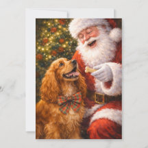 Cocker Spaniel Kerstkaart – Charlie met Kerstman