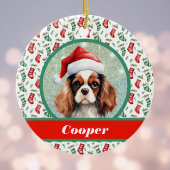 Cocker Spaniel Kerstkousen en Hondennaam Keramisch Ornament