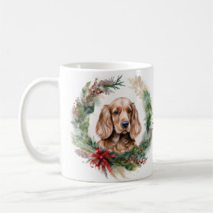 Cocker Spaniel Kerstkrans Feestelijke Pup Koffiemok