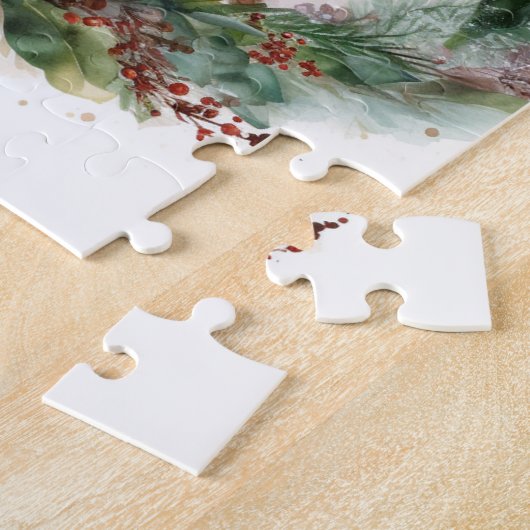 Cocker Spaniel Kerstkrans Feestelijke Pup Legpuzzel (Zijkant)