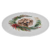 Cocker Spaniel Kerstkrans Feestelijke Pup Snijplank (Hoek)