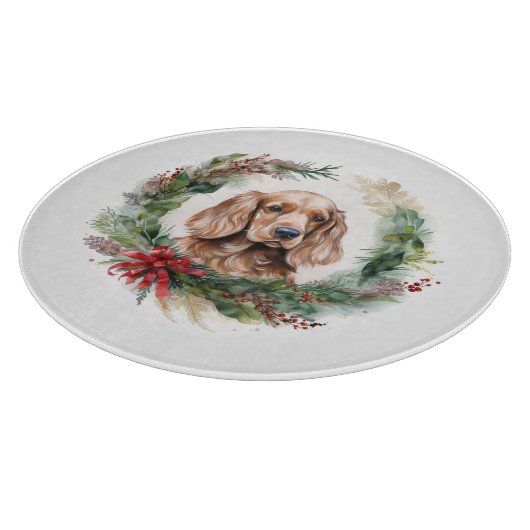 Cocker Spaniel Kerstkrans Feestelijke Pup Snijplank (Hoek)