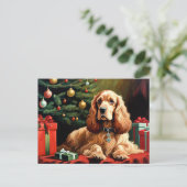 Cocker Spaniel Kerstmis Briefkaart (Staand voorkant)