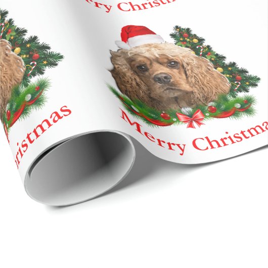 Cocker spaniel Kerstmis Cadeaupapier (Rol Hoek)