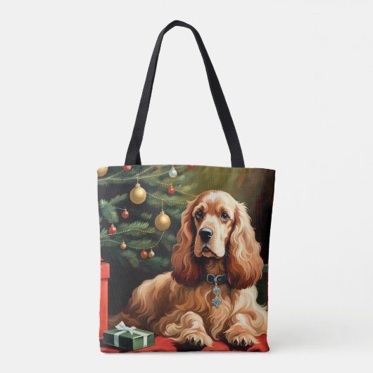 Cocker Spaniel Kerstmis Draagtas (Achterkant)
