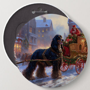 Cocker Spaniel Kerstmis Feestelijk Seizoen Ronde Button 6,0 Cm