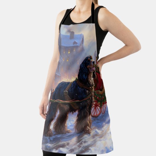 Cocker Spaniel Kerstmis Feestelijk Seizoen Schort (Insitu)