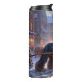 Cocker Spaniel Kerstmis Feestelijk Seizoen Thermosbeker (Gedraaid links)