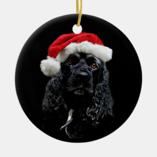 Cocker Spaniel Kerstmis Keramisch Ornament (Voorkant)