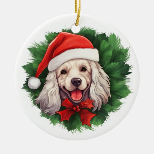 Cocker Spaniel Kerstmis Keramisch Ornament (Voorkant)