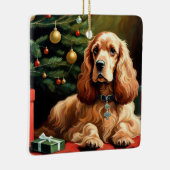 Cocker Spaniel Kerstmis Keramisch Ornament (Rechts)
