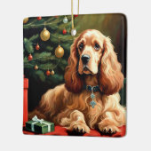 Cocker Spaniel Kerstmis Keramisch Ornament (Links)