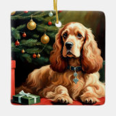 Cocker Spaniel Kerstmis Keramisch Ornament (Voorkant)