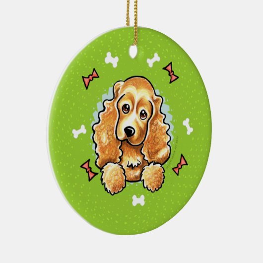 Cocker Spaniel Kerstmis Keramisch Ornament (Rechts)