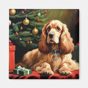 Cocker Spaniel Kerstmis Magneet