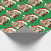 Cocker Spaniel Kerstmis op groen Cadeaupapier (Hoek)