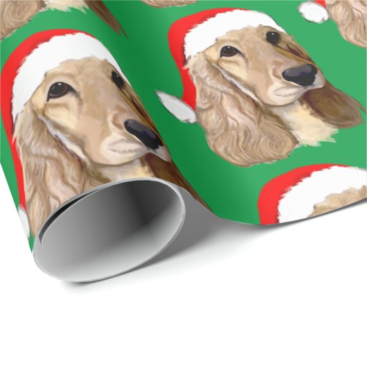 Cocker Spaniel Kerstmis op groen Cadeaupapier (Rol Hoek)