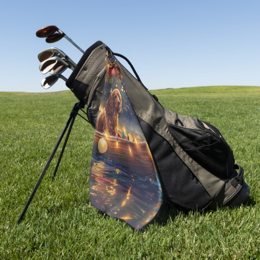 Cocker Spaniel Kerstvakantie Golfhanddoek (Groen)