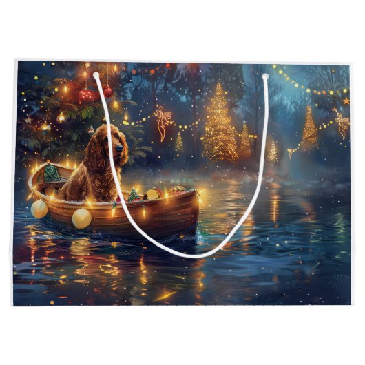 Cocker Spaniel Kerstvakantie Groot Cadeauzakje (Achterkant)