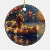 Cocker Spaniel Kerstvakantie Keramisch Ornament (Achterkant)