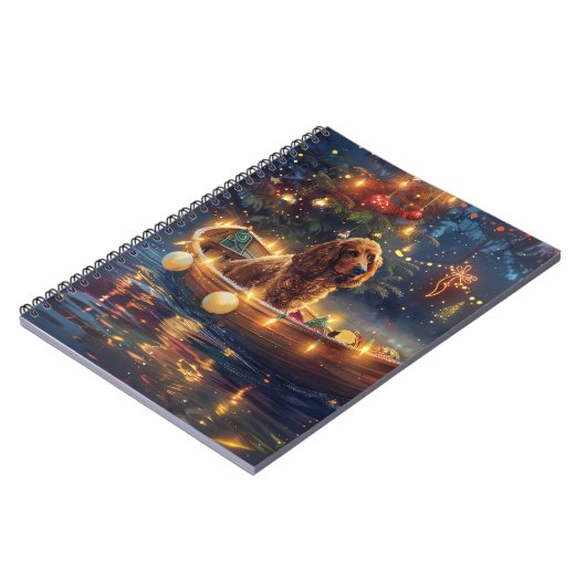 Cocker Spaniel Kerstvakantie Notitieboek (Linkerzijde)