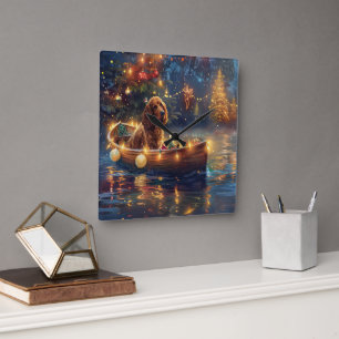 Cocker Spaniel Kerstvakantie Vierkante Klok