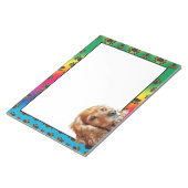 Cocker Spaniel kleurrijk hondpawpatroon notitieblo Notitieblok (Schuin)