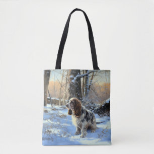 Cocker Spaniel Laat het Sneeuwen Kerstmis Draagtas