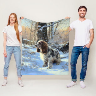 Cocker Spaniel Laat het sneeuwen Kerstmis Fleece Deken