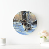 Cocker Spaniel Laat het sneeuwen Kerstmis Grote Klok (Huis)