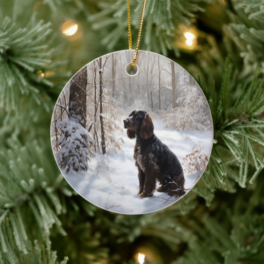 Cocker Spaniel Laat het sneeuwen Kerstmis Keramisch Ornament (Boom)