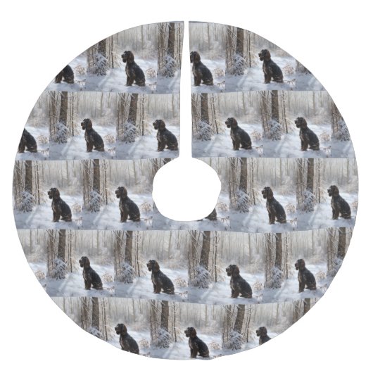 Cocker Spaniel Laat het sneeuwen Kerstmis Kerstboom Rok (Voorkant)